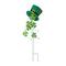 Glitzhome® 42" St. Patrick's Metal Leprechaun Hat Shamrocks Yard Stake
